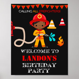 Välkomna party-tecken poster av brandman