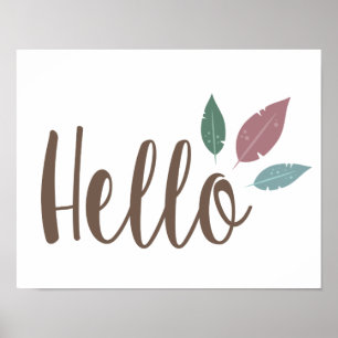 Välkomna poster av hej calligraphy-ludd