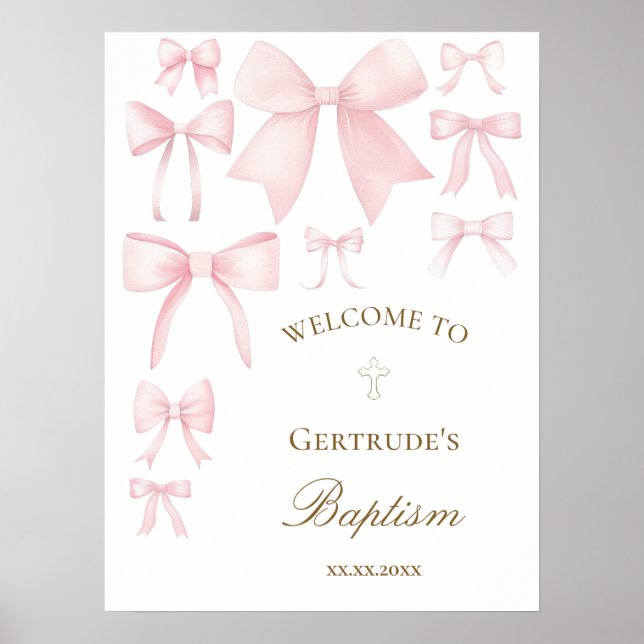 Välkomna Poster i flicka-baptism (Framsidan)