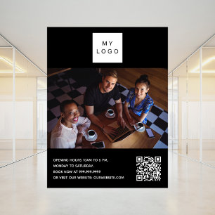Välkomna QR-kod för svartvit logotyp Poster