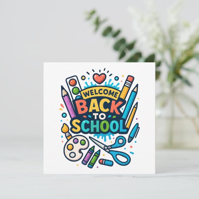 Välkomna Roligt Art Design i Back to school Inbjudningar (Stående Fram)