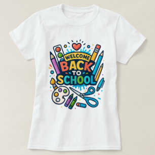 Välkomna Roligt Art Design i Back to school T Shirt