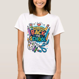 Välkomna Roligt Art Design i Back to school T Shirt