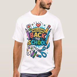 Välkomna Roligt Art Design i Back to school T Shirt