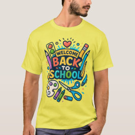 Välkomna Roligt Art Design i Back to school T Shirt