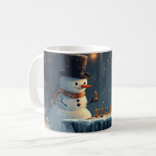 Välkomna Snögubbe och Penguin-spelschess Kaffemugg