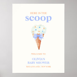Välkomna Sommar Bow Star Ice Cream Baby Shower Poster