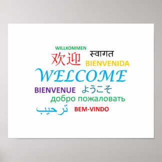 VÄLKOMNA SPRÅK FÄRGER HÄLSNING POSTER