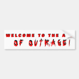 Välkomna till åldern på Outrage Red Bildekal