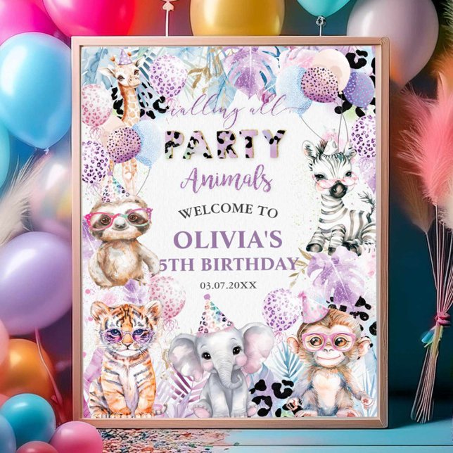 Välkomna till alla Party djur Jungle Safari Välkom Poster (Skapare uppladdad)