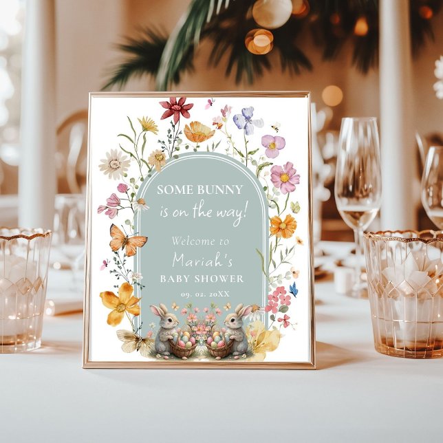 Välkomna till Baby Shower på Påsk-blomman Poster (Skapare uppladdad)