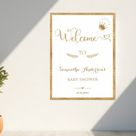 Välkomna till babybabybabyn guld Glitter Poster