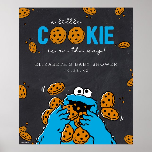 Välkomna till babybalen i Cookie Monster Chalkboar Poster (Framsidan)