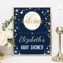 Välkomna till babydisken Måne Twinkle Star Galaxy  Poster