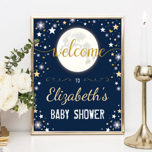 Välkomna till babydisken Måne Twinkle Star Galaxy Poster