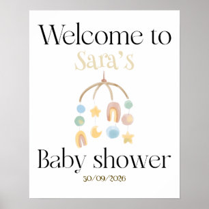 Välkomna till babydusch poster