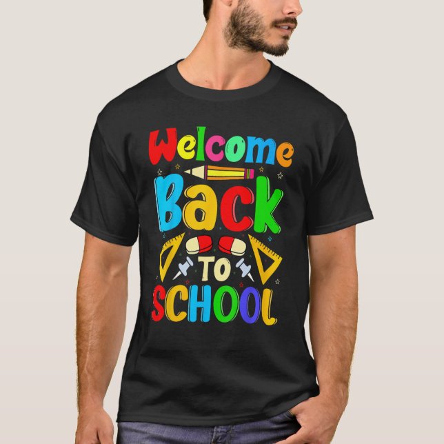 Välkomna till Back to school Cute i första-skolan  T Shirt (Framsida)