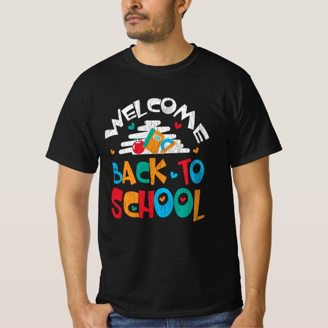 Välkomna till Back to school första skoldagen i St T Shirt (Framsida)