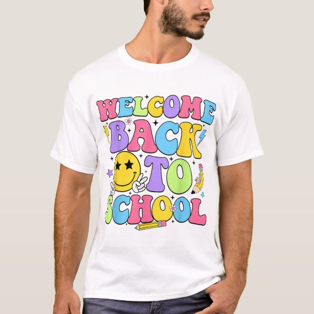 Välkomna till Back to school-lärare första skoldag T Shirt (Framsida)