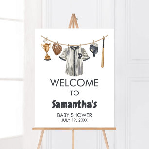 Välkomna till Baseball Little Slugger Baby Shower Poster