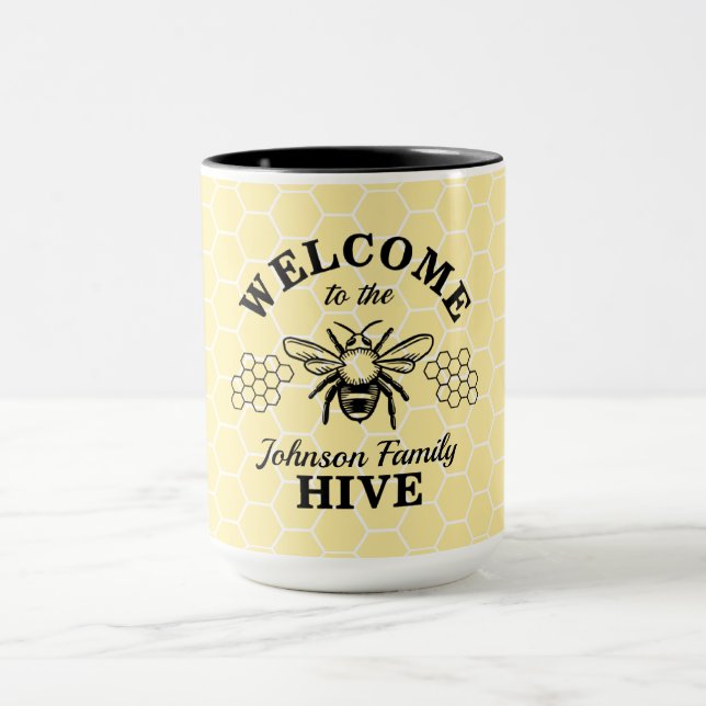 Välkomna till Bee Hive-kaffet Mugg (Center)