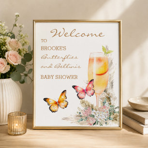 Välkomna till Bellini Butterfly Baby Shower Poster