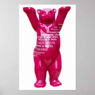 Välkomna till Berlin nallen, vitbaksida Poster