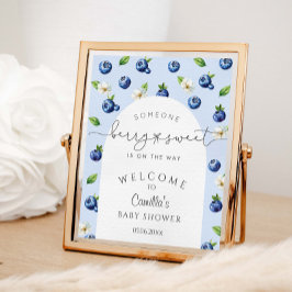 Välkomna till Berry Sweet Blueberry Baby Shower Poster