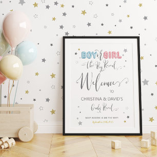 Välkomna till Big Reveal, Boy Girl Gender Neutral Poster