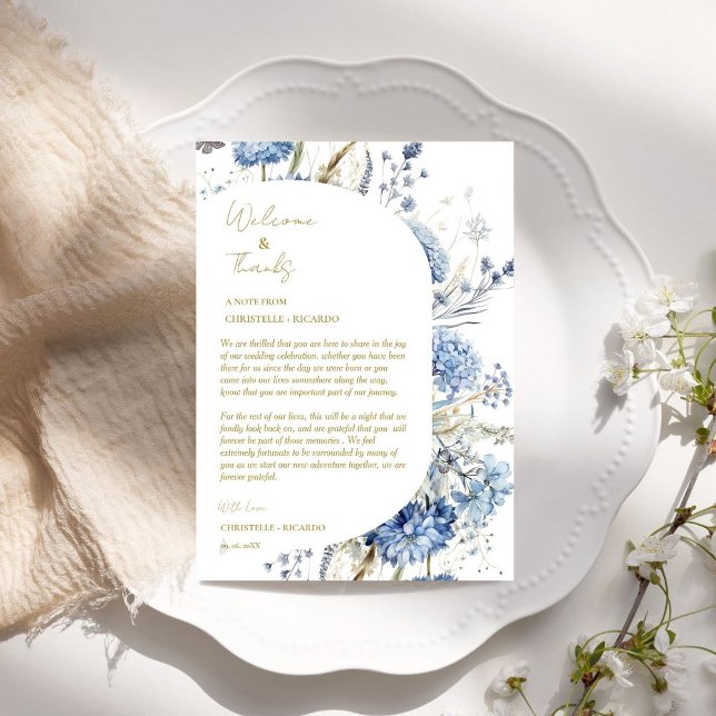 Välkomna till blommigt och tack till bröllop gäst  (Skapare uppladdad)