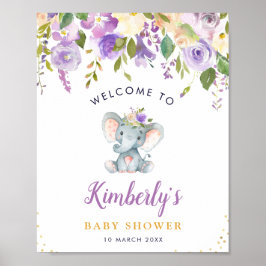 Välkomna till blommigten för småbarn från elefante poster
