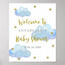 Välkomna till Blue Clouds Baby Shower med dubbla s