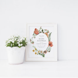 Välkomna till Bohemian Wildblomma Butterfly Baby S Poster