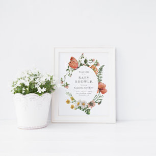 Välkomna till Bohemian Wildblomma Butterfly Baby S Poster