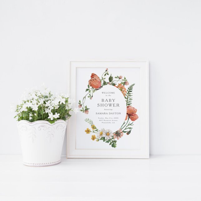 Välkomna till Bohemian Wildblomma Butterfly Baby S Poster (Skapare uppladdad)