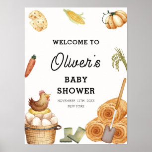 Välkomna till Boho Lokalt Grown Chicken Baby Showe Poster