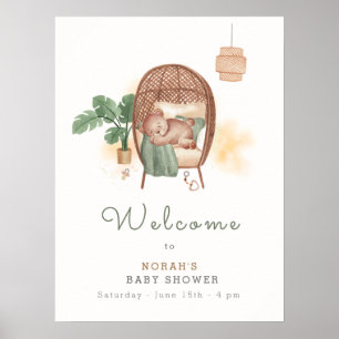 Välkomna till Boho Mysigt Nalle - Viloläge - babyå Poster