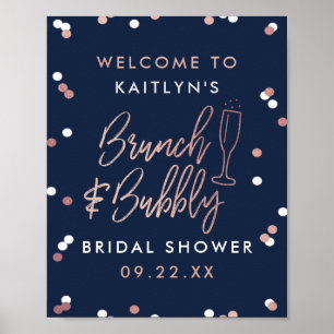 Välkomna till Brunch & Bubly Confetti-Möhippan Poster