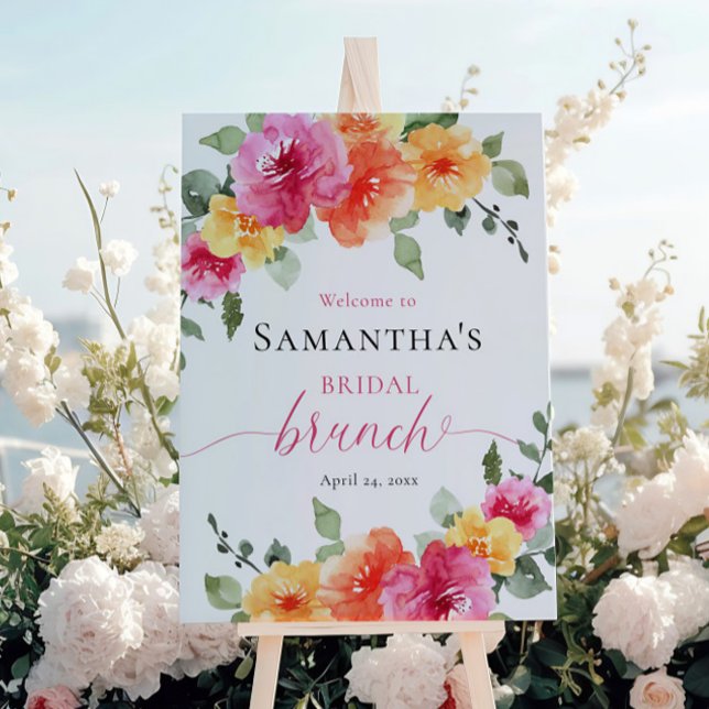 Välkomna till brunch för möhippa av peony orange r poster (Skapare uppladdad)