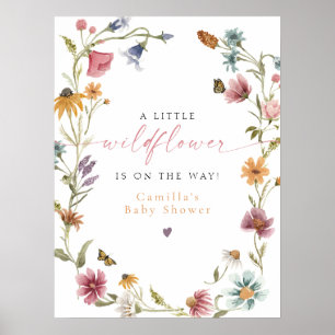 Välkomna till CAMILLA Little Wildblomme Baby Showe Poster