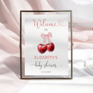 Välkomna till Cherry Baby Shower Poster