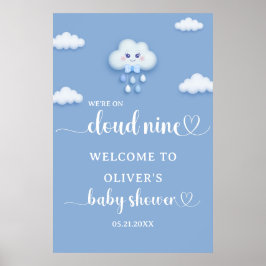Välkomna till Cloud Nine Modern Boy Shower Poster