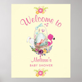 Välkomna till Cute Animals och blommor i babyvisni Poster