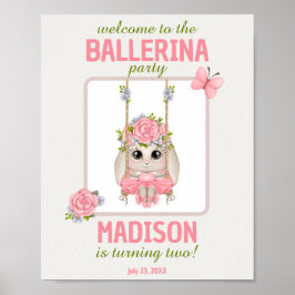 Välkomna till Cute ballerina bunny-rosa Poster