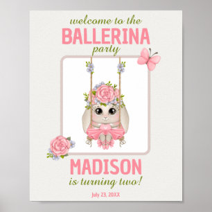 Välkomna till Cute ballerina bunny-rosa Poster