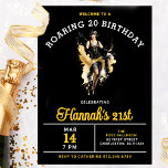 Välkomna till den 20:a födelsedagen Party Inbjudningar<br><div class="desc">Chic Roaring 20 Födelsedagsfest inbjudan har en blixtflicka som dansar i mitten. Det djärva programmet för att fånga svart,  guld och vitt färg är säkert spännande när gästerna får inbjudan.</div>