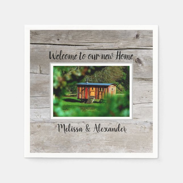 Välkomna till den nya hemuppvärmningen party pappersservett (Framsidan)