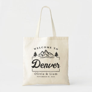 Välkomna till Denver Colorado Bröllop minimalist Tygkasse