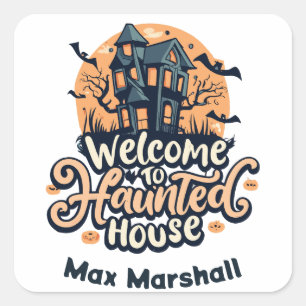 Välkomna till det hemsökta huset - Baty åt er Fyrkantigt Klistermärke
