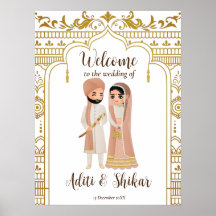 Välkomna till det indiska paret Golden mandap grän